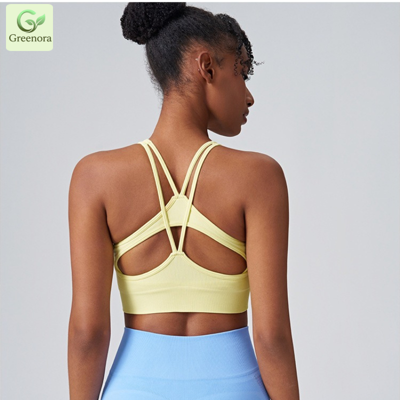 Seamless Ribbed Workout Tank Top - Greenora Seamless Ribbed Sports Bra for