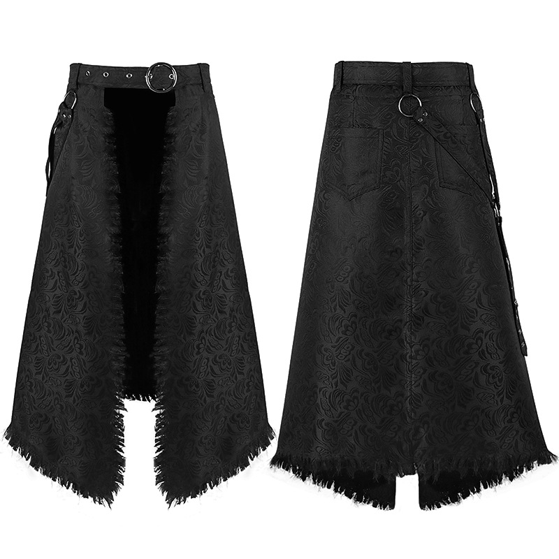 Men Gothic Jacquard Asymmetry  - Skirts 评论和价格