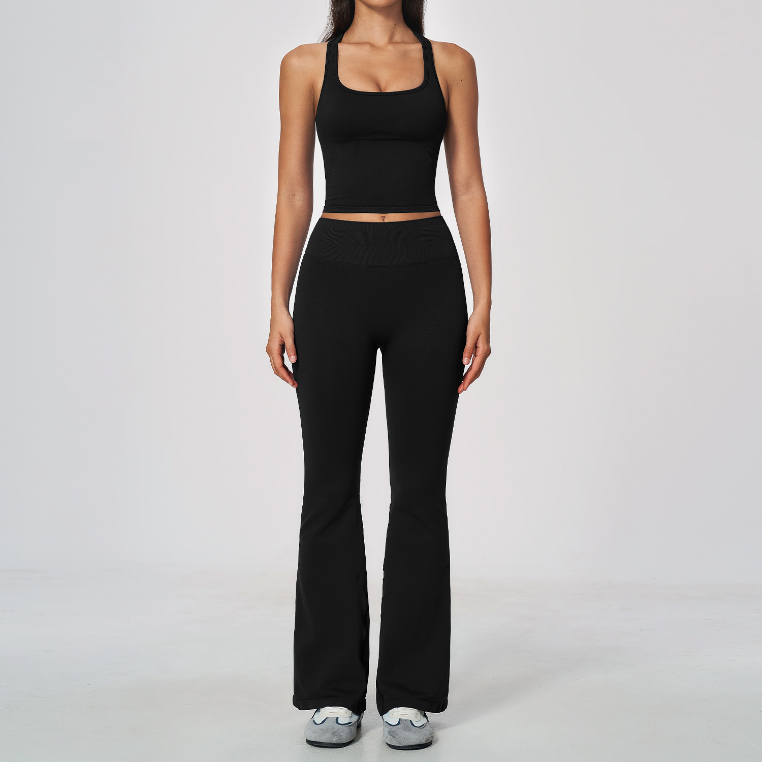 Women 2 Piece Yoga Set Racerba - Seamless Ribbed Workout Tank Top 评论和价格