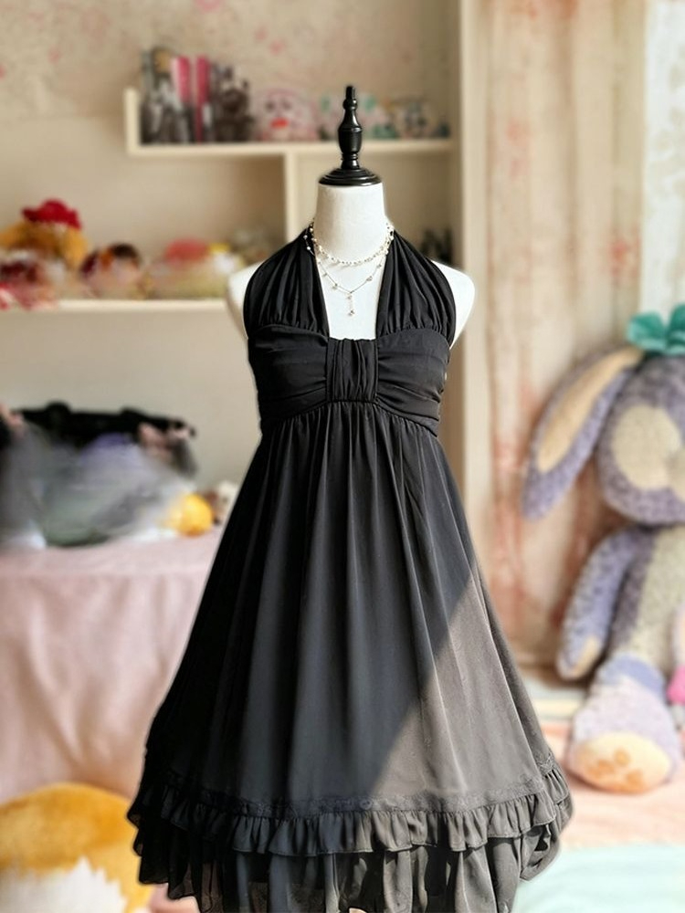 Vintage Elegant Halter Midi Dr - French Vintage Floral Midi Dress 评论和价格