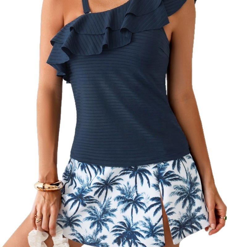 Woman Tankini Swimwear Sleevel - Skirts 评论和价格