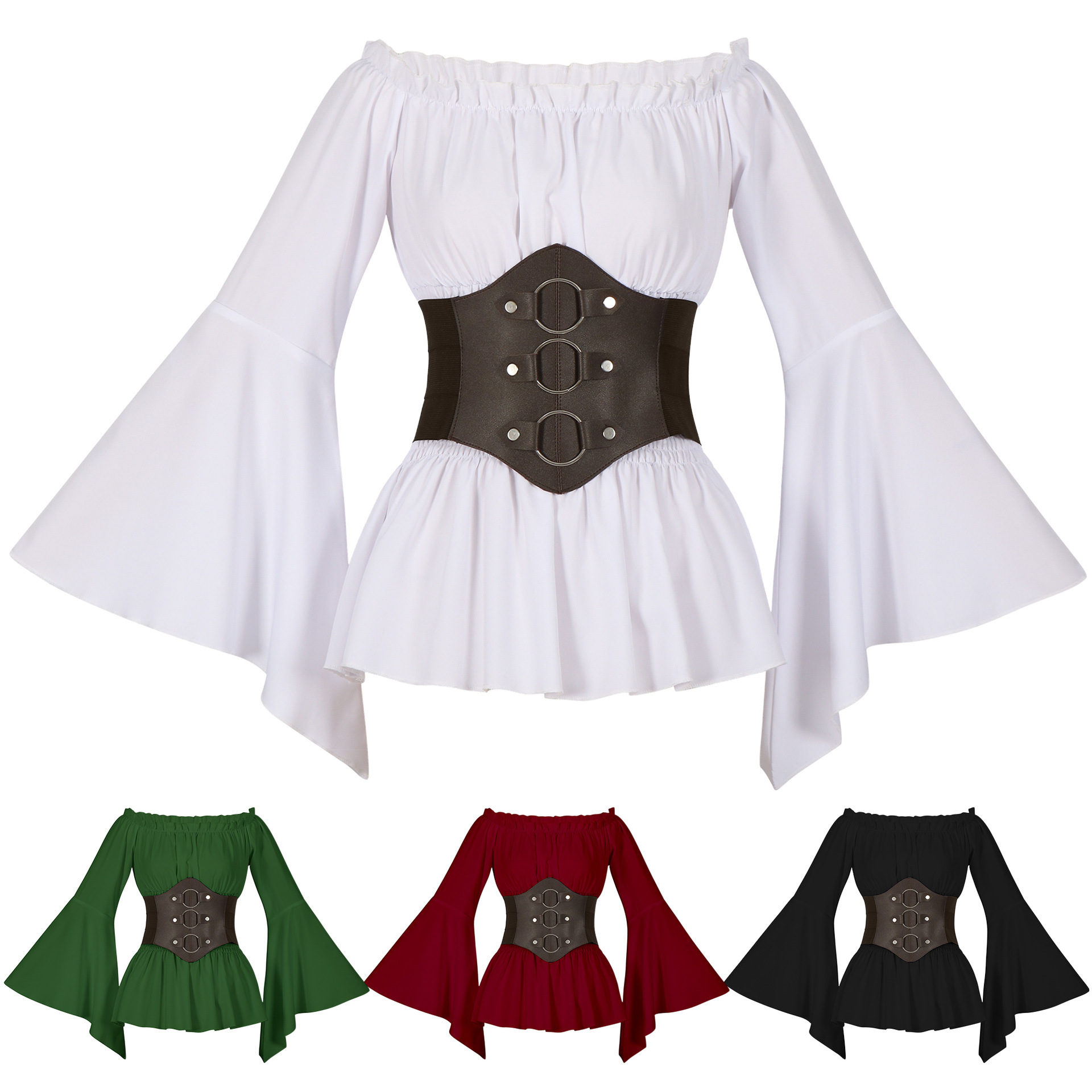 Medieval Victorian Pirate Shir - Tops 评论和价格