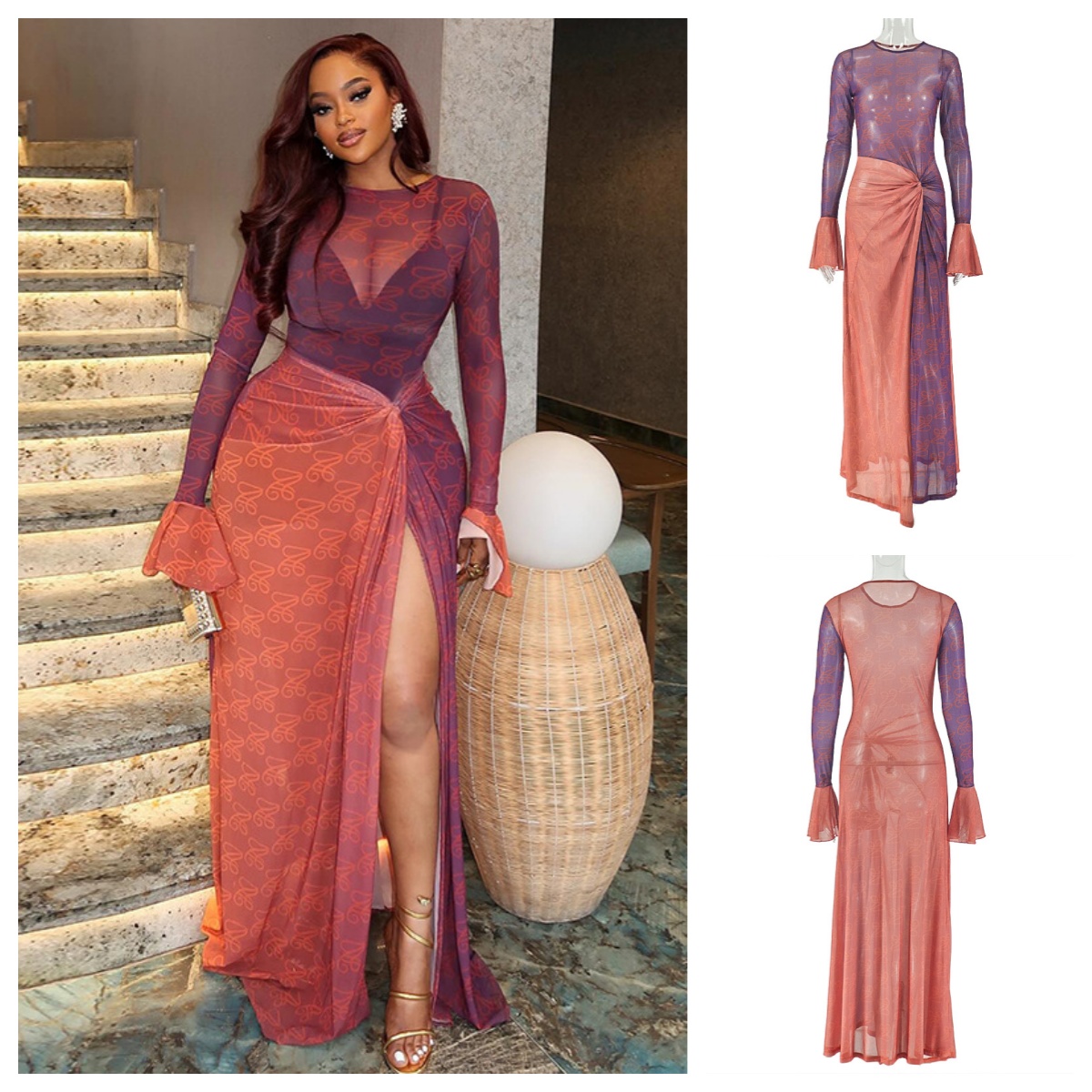 Y2k Retro Sexy Women Sheer Mes - Sexy Mesh Sheer Bodycon Dress 评论和价格